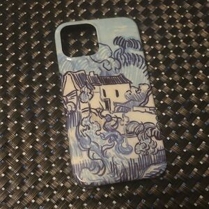 Casey iPhone 13 mini: Artistic Blue and White Phone Case
